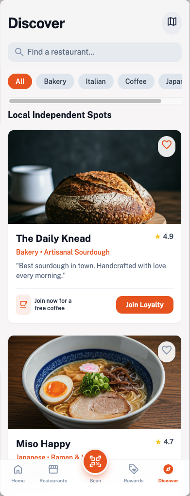 Discover restaurants